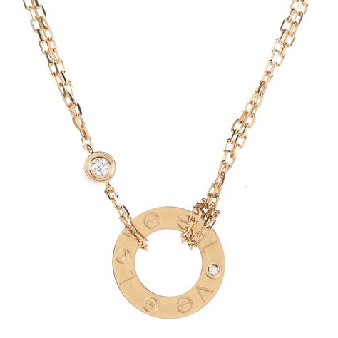 cartier 2 diamond love necklace|diamond love pendant necklace.